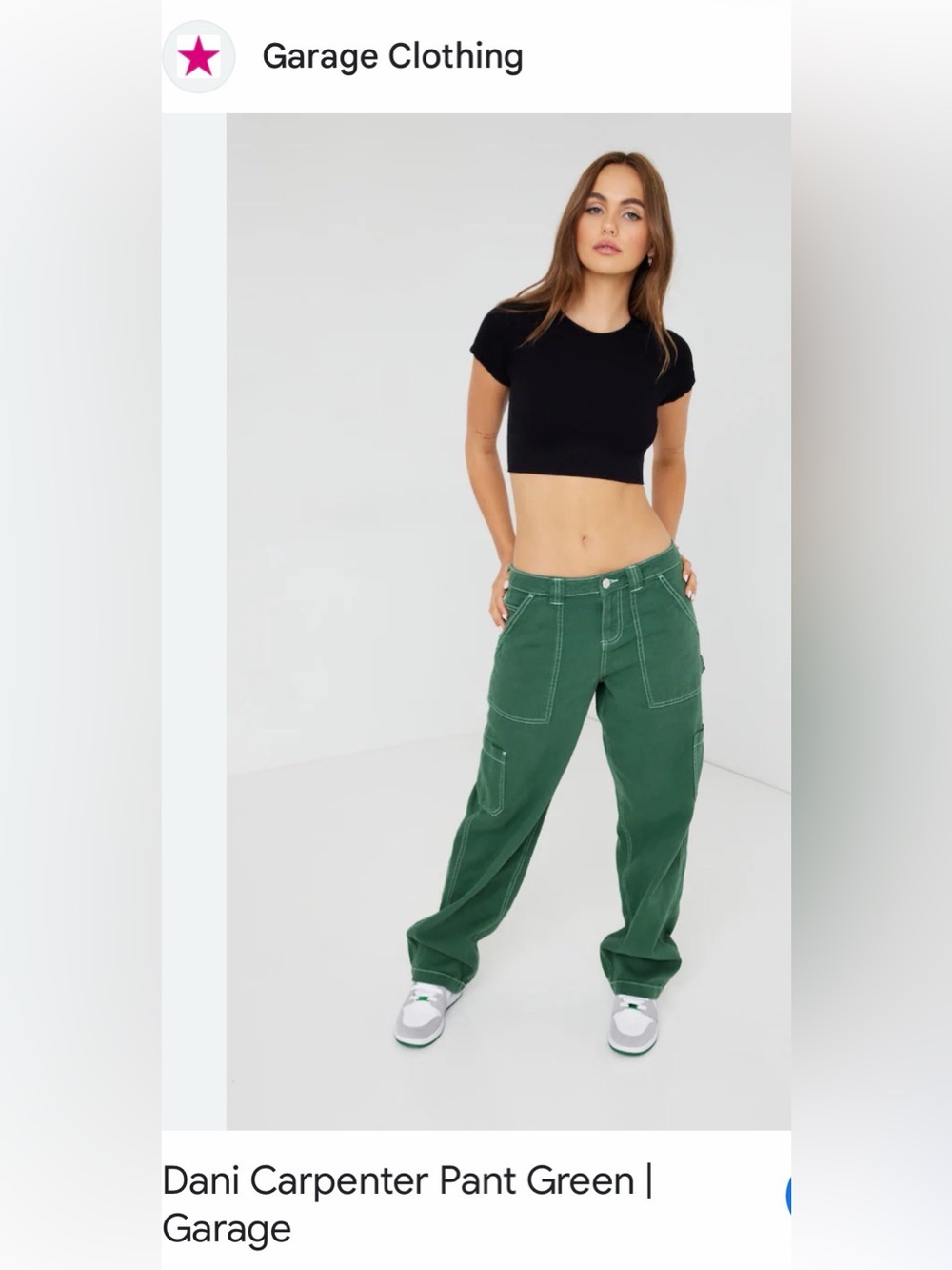 Garage Green Cargo Shorts with White Drawstring